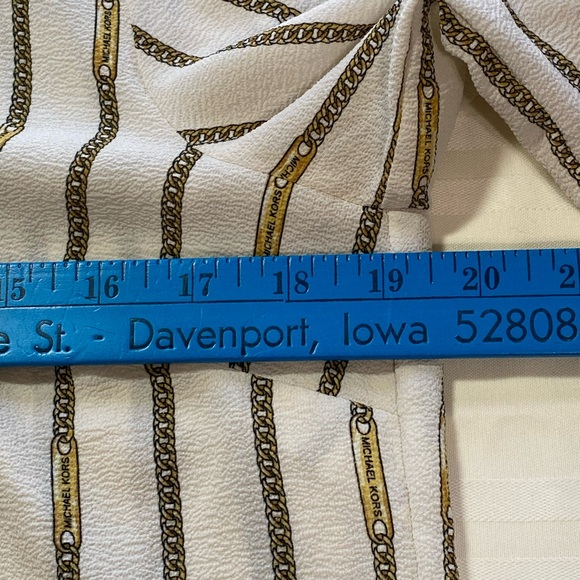 Michael Michael Kors Chain Print Blouse | Tie Sleeve | Size S - Picture 9 of 11